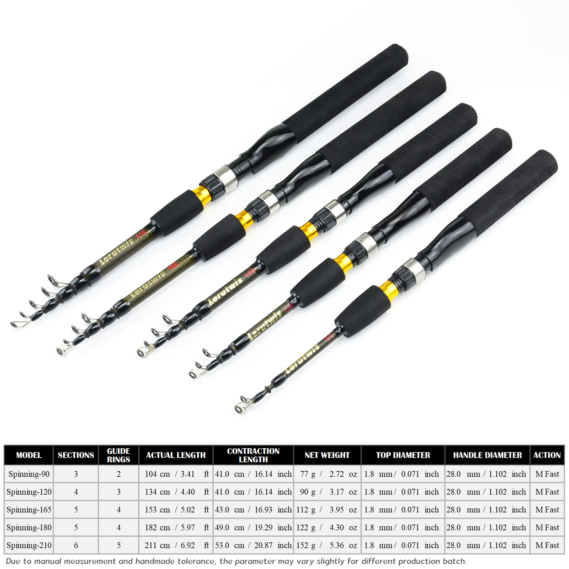 0.9-2.1m Carbon Telescopic Fis - Fishing Rod Ice avis et prix