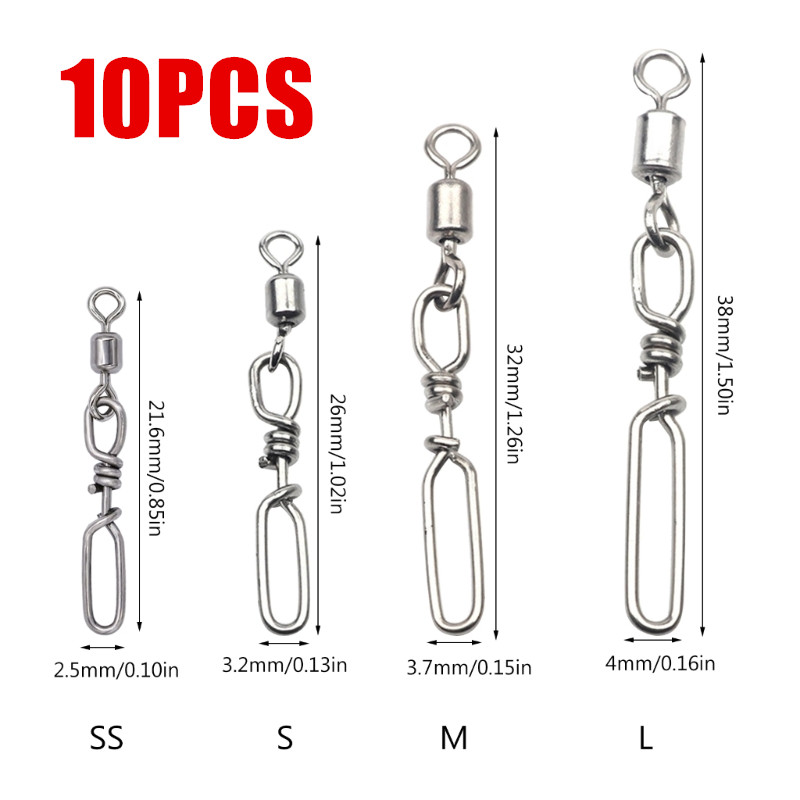 10Pcs Stainless Steel Quick Sn - Fishing Rod Casting avis et prix