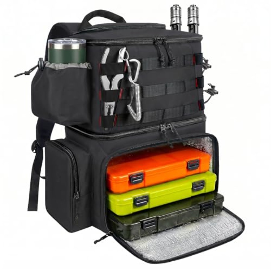 Fishing Backpack, Water Resist - Fishing Rod Holder avis et prix