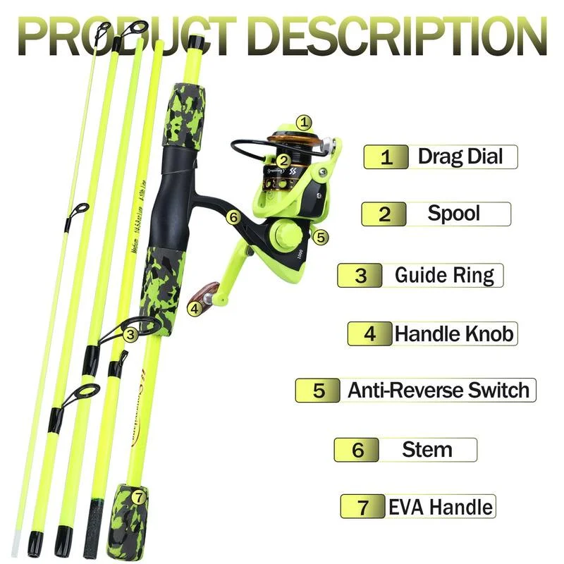 Sougayilang Portable 5 Section - Fishing Rod Combo avis et prix