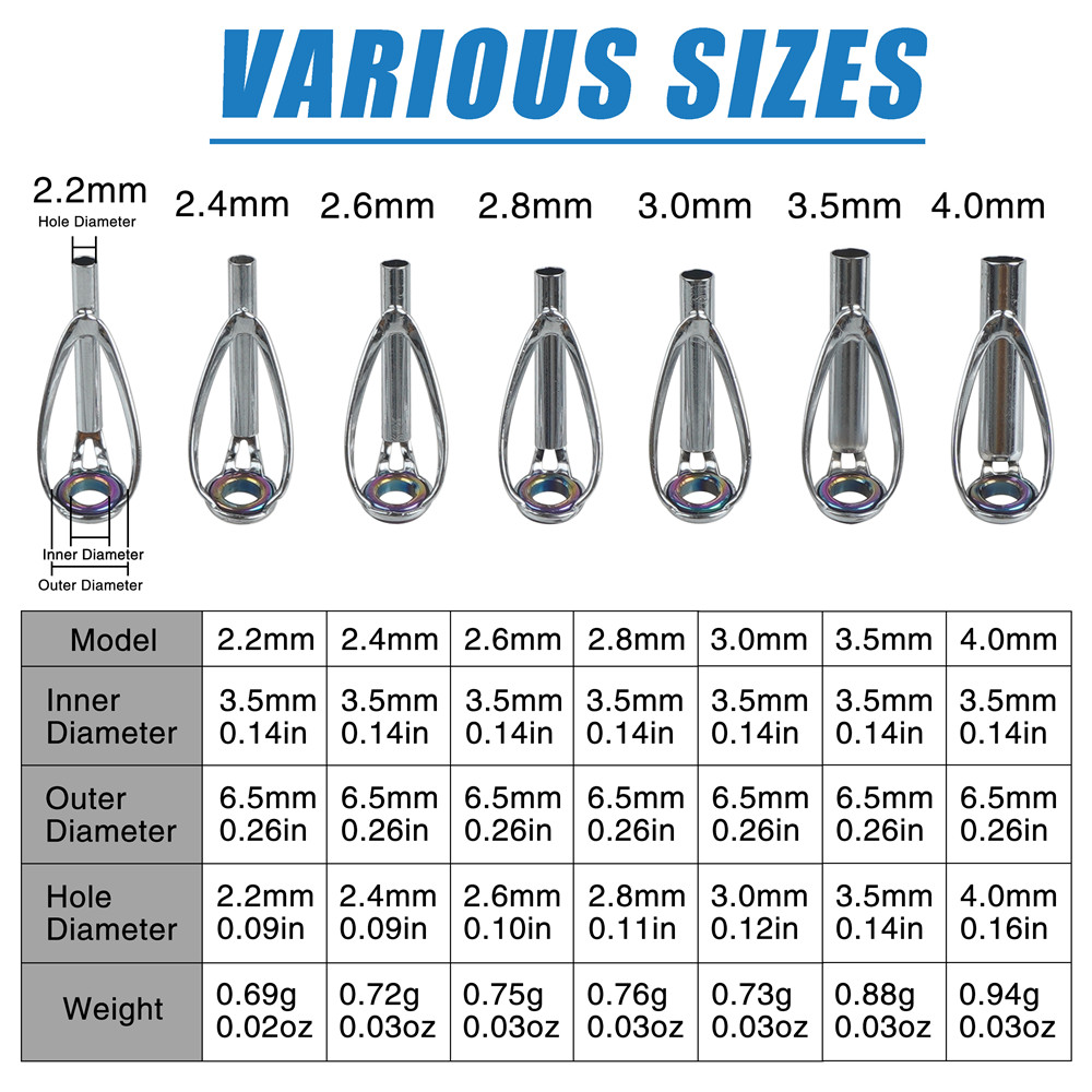 10Pcs Fishing rod guide tips r - Fishing Rod Tip Replacement avis et prix